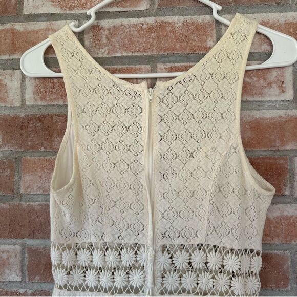 Free People Daisy Cutout Lace Mini Dress Women’s 2 Offwhite Cream Fit Flare - Picture 8 of 9